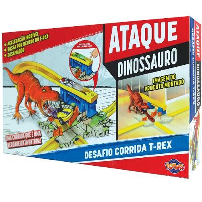 Pista de Corrida 43328 com Desafio T-Rex e Lançador Plástico Toyng