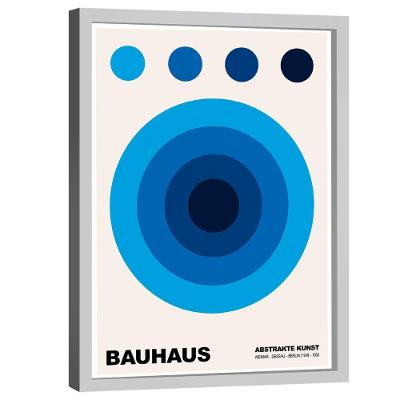 Quadro Decorativo Bauhaus Abstrakte BRA-03529 Retangular com Moldura Branco BR Artes