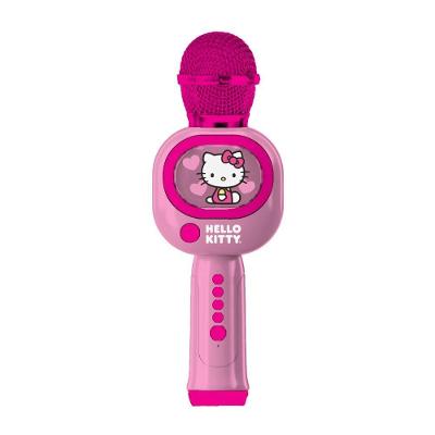 Microfone Hello Kitty com Karaokê e Bluetooth Branco Candide