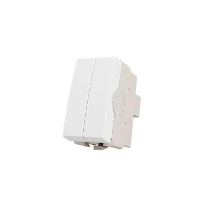 Módulo Interruptor Duplo Pulsador Sleek 10A Semibrilhante Branco Margirius 2,2CM