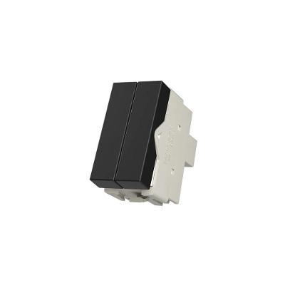 Módulo Interruptor Duplo Paralelo Infiniti Plus Colors Acabamento Fosco 10A Preto Margirius