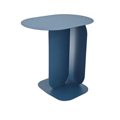 Mesa Lateral de Apoio Nook Quadrada Aço Pintada a Pó 45CM Azul Rivatti Móveis