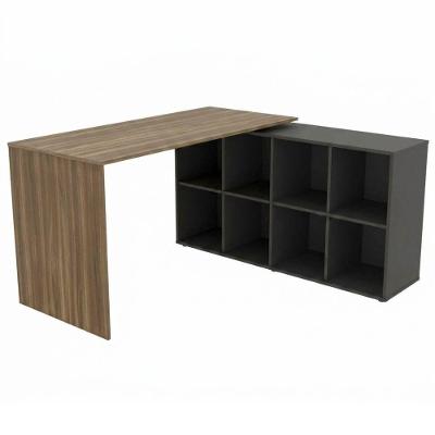 Mesa Escrivaninha em l Nero Moderno sem Gavetas 140CM Preto Artany