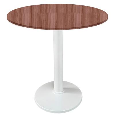 Mesa de Jantar Zeta 2 Lugares Redonda MDP Walnut Ferro Branco OR Design