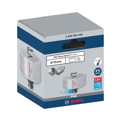 Serra Copo Pro Sheet Metal Power Change Plus 70mm Vario Teeth HSS Bimetal 8% Cobalto Bosch 70MM
