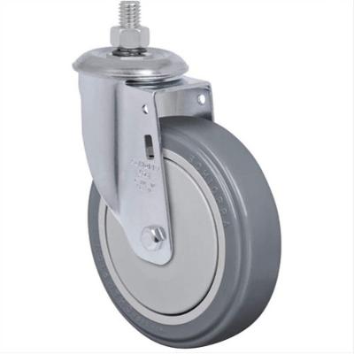 Rodízio GLEX 412 BDN Giratório com Placa 65KG PVC Cinza Schioppa