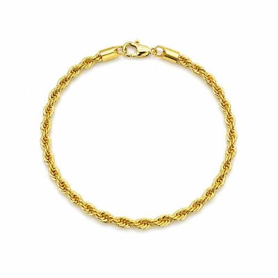 Pulseira Atraktiva Jóias Cordão Baiano Semijoia Banhado Ouro 18k 4mm Dourado Unissex