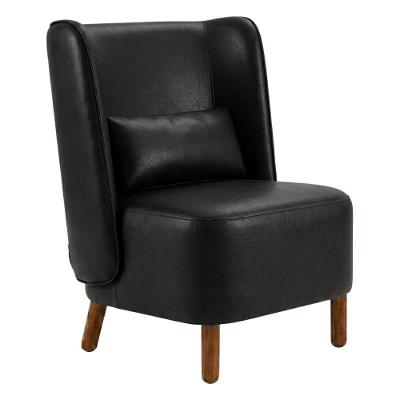Poltrona Decorativa Verso com Pés Torneado Courino Café Milani Movelaria