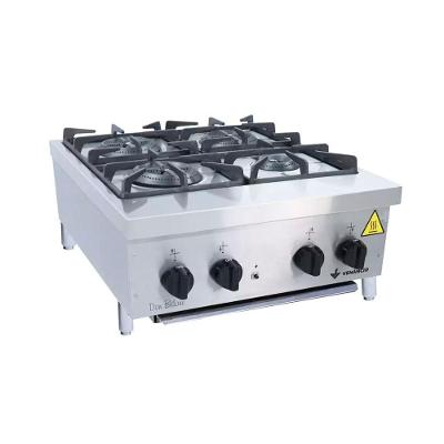 Fogão Industrial de Mesa FDB4M 4 Bocas Alimentação a Gás Baixa Pressão Aço Inoxidável Cinza Venâncio