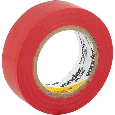Fita Isolante Vonder Plus Antichama 750V para Fios e Cabos Vermelha 19MM X 10M