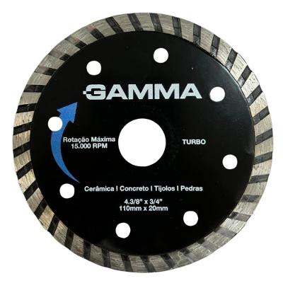Disco de Corte Diamantado Turbo G19575AC para Cerâmica e Concreto 110MM 20MM Gamma
