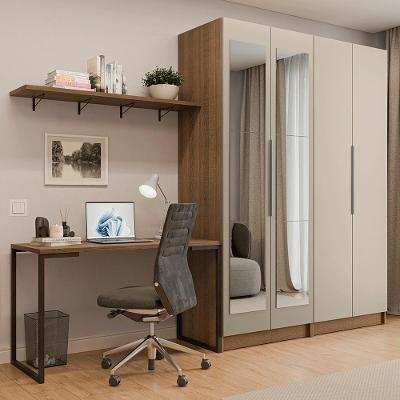 Conjunto Home Office Neo 4 Portas 2 Prateleiras MDP 160CM Rustic Madesa