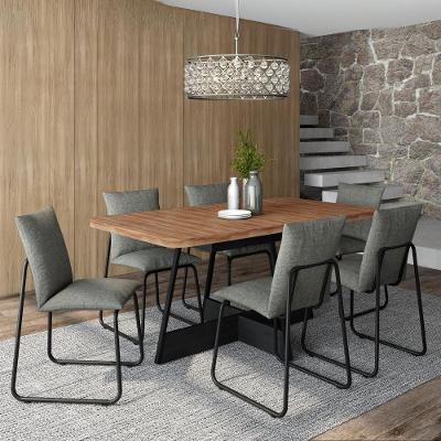Conjunto de Sala de Jantar Chloe 6 Lugares Tampo MDP Cadeiras Estofadas Preto 160CM Móveis Carraro