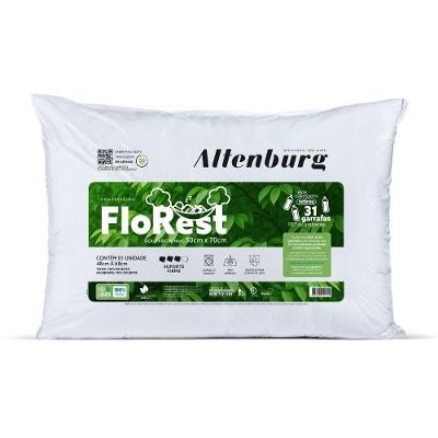 Travesseiro Florest 50X70CM Tradicional Poliéster Firme Antialérgico com Enchimento Reciclado Branco