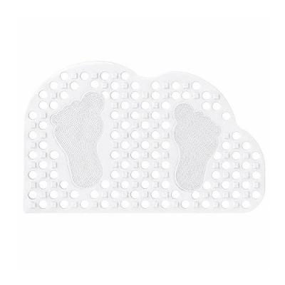 Tapete para Banheiro Antiderrapante com Ventosas PVC de Alta Qualidade 1 Peça Branco 30CM