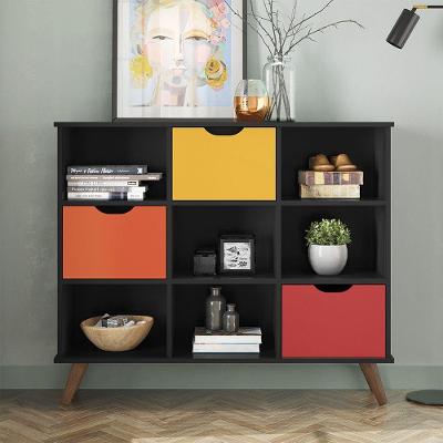 Nicho Organizador Retro 3 Gavetas 9 Prateleiras MDP 15 108CM Qmovi