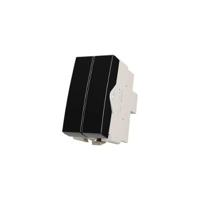 Módulo Interruptor Duplo Pulsador Sleek com Acabamento Semibrilhante Preto Margirius