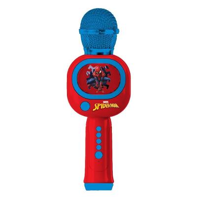 Microfone Homem-Aranha com Karaokê e Bluetooth Vermelho Candide