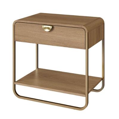 Mesa de Cabeceira Luna 1 Gaveta MDP Moderno Marrom 60CM Artesano Móveis