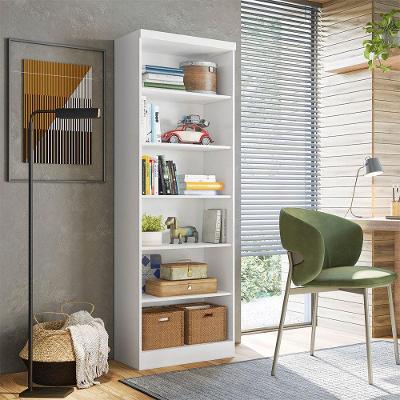 Livreiro Multiuso Contemporâneo 6 Prateleiras MDP Branco 61,5CM Qmovi