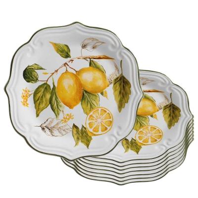Prato de Sobremesa Toscana em Cerâmica com Design Italiano para Mesa Branco Cerâmica Scalla 22CM