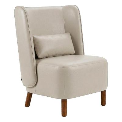 Poltrona Decorativa Verso com Pés Torneados Courino Café Confortável Milani Movelaria