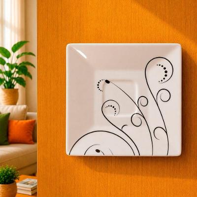 Pires Decorativo de Parede com Suporte Elegante em Cerâmica Branco 1 Unidade