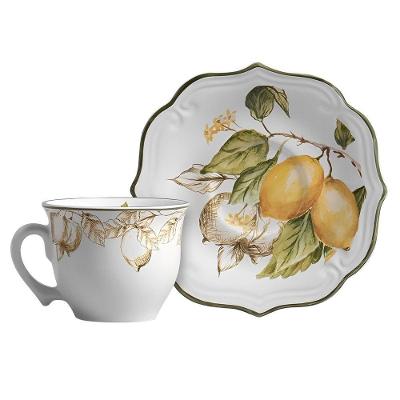 Xícara de Chá Linha Toscana para Servir Chá e Café em Cerâmica Design Italiano Multicolorido