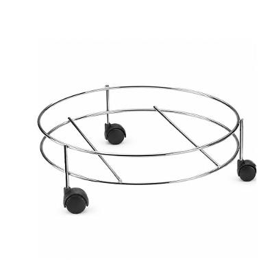 Suporte Multiuso 1040 para Botijão Vaso e Galão em Aço com Rodízios Prata Arthi 31CM