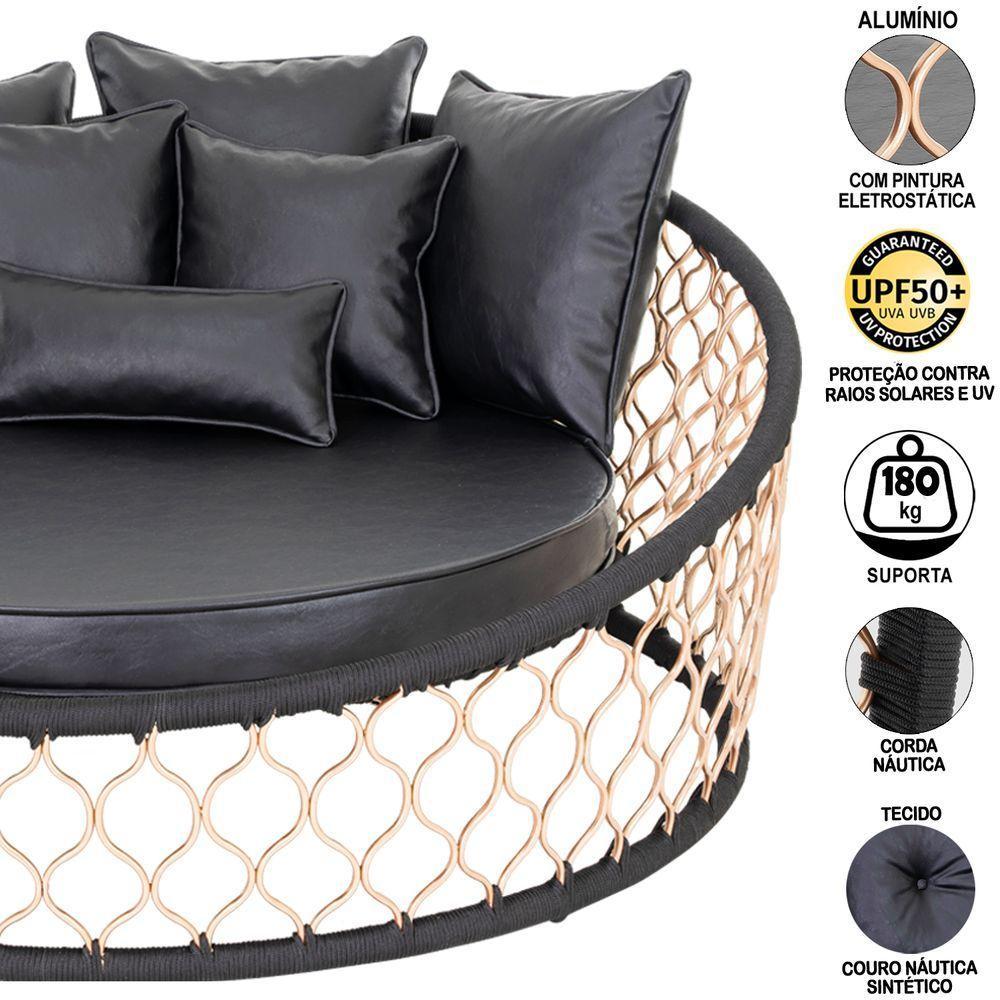 1 Chaise 6 Almofadas, 1 Balanço + Mesa Madeira Alumínio - 3