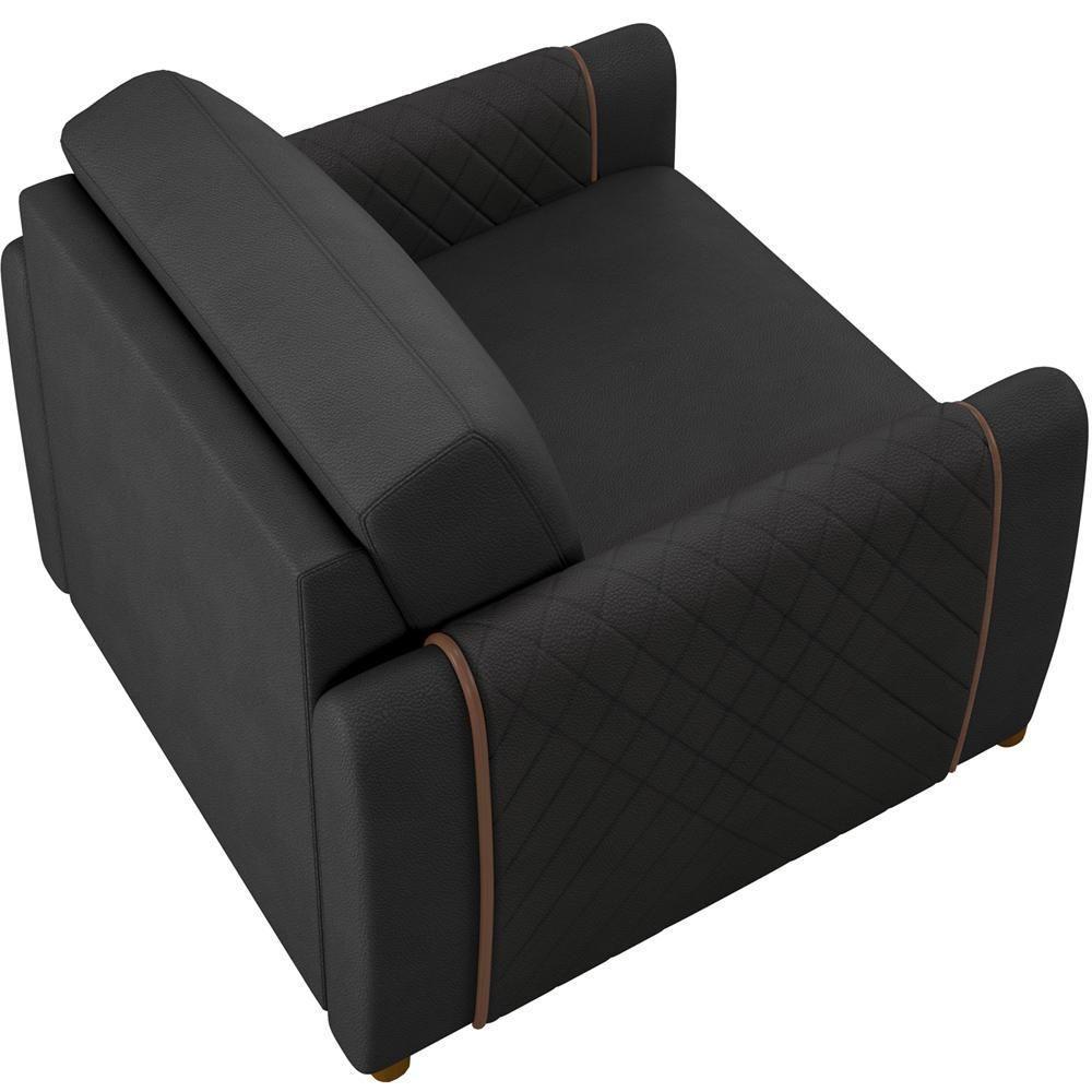 Kit Sofá 2 Lugares 168Cm Com Poltrona Flora M03 Preto - 4