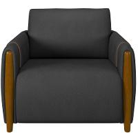 Kit Sofá 2 Lugares 168Cm Com 02 Poltronas Flora M03 Preto - 6