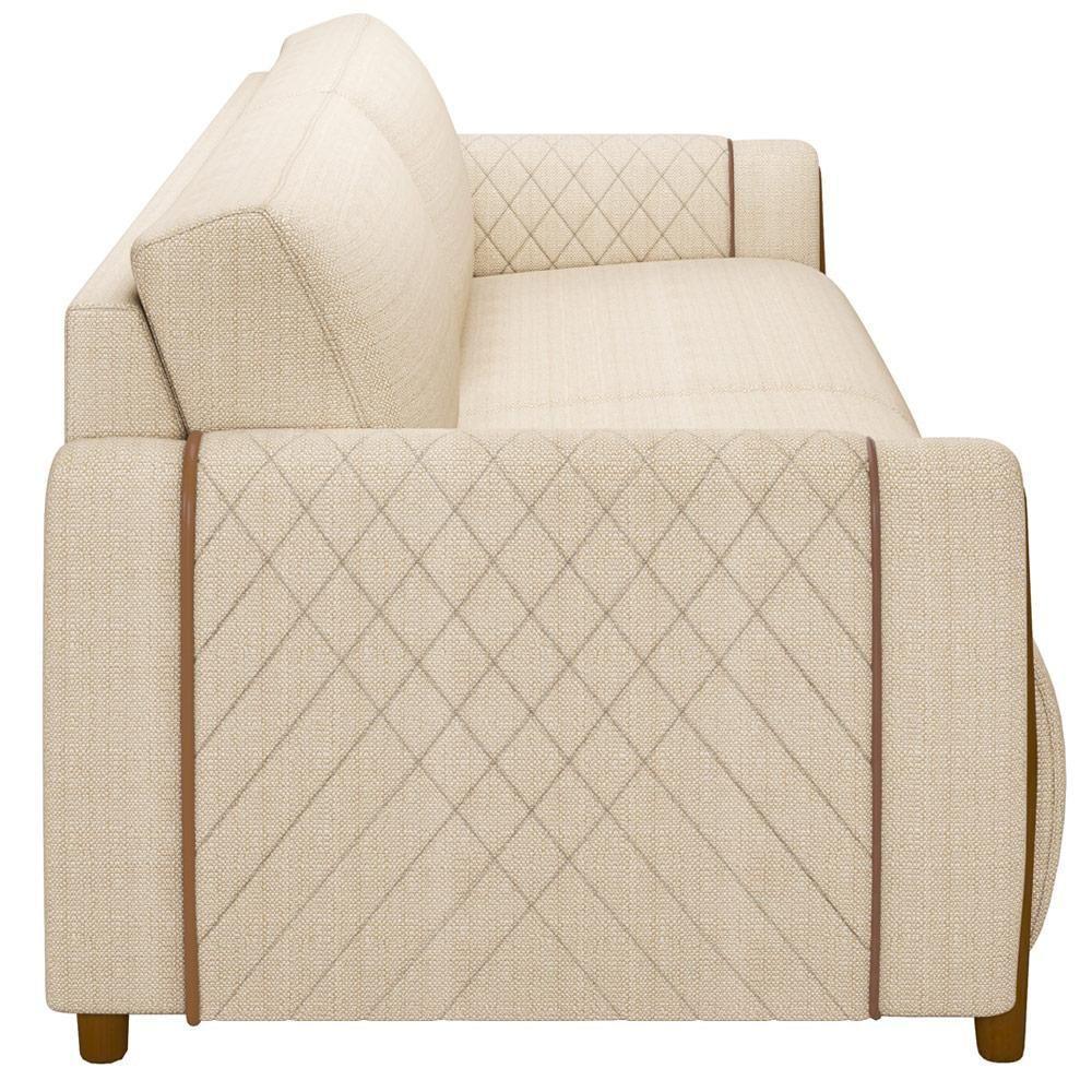 Kit Sofá 02 Lugares 168Cm Com 02 Poltronas Flora M03 Bege - 3