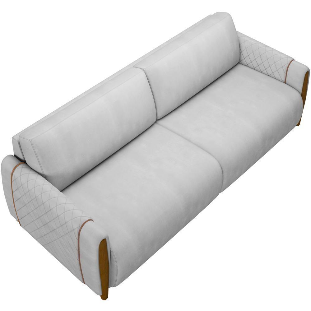 Kit Sofá 02 Lugares 168Cm Com 02 Poltronas M03 Cinza - 4