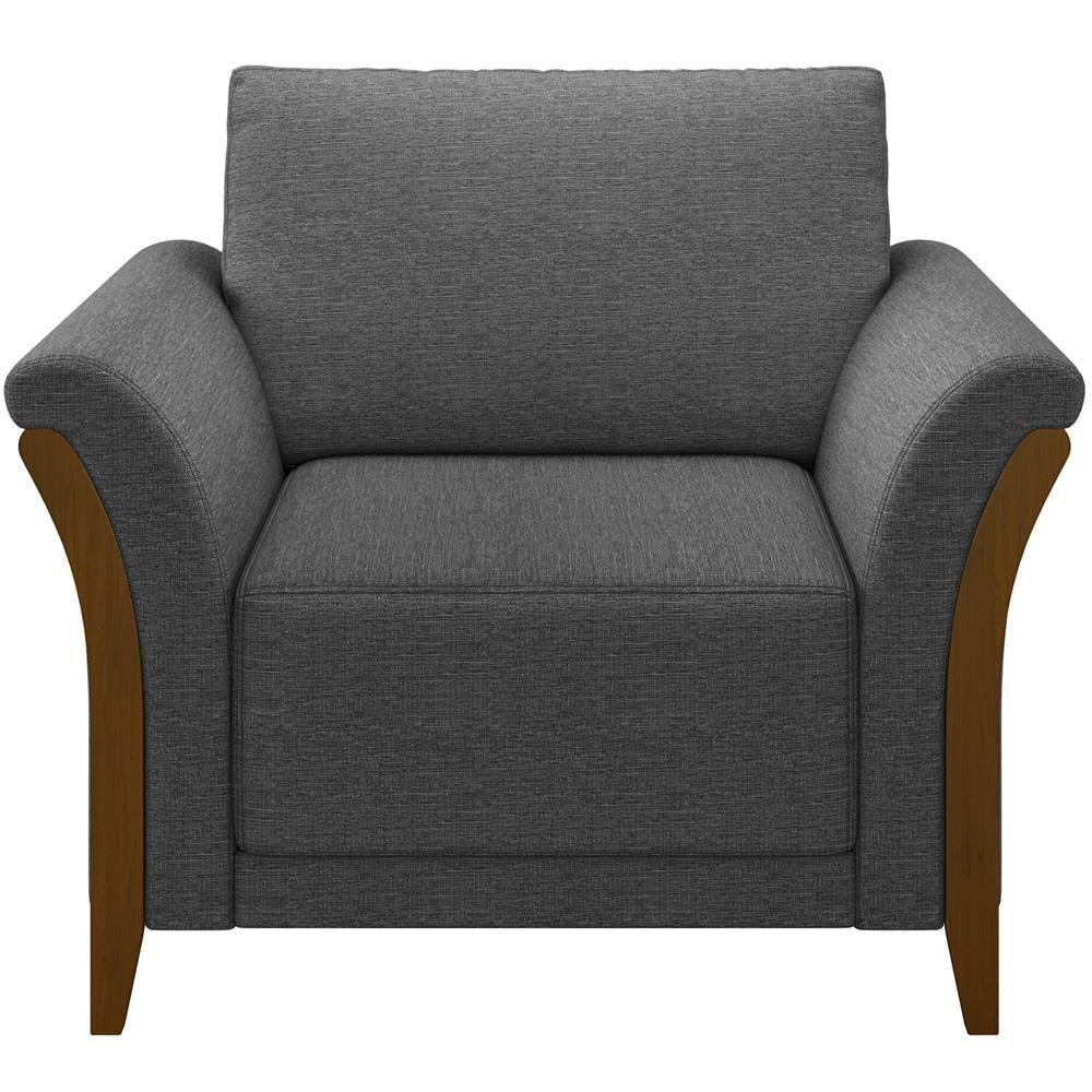 Kit Sofá 02 Lugares 162Cm Com Poltrona M03 Chumbo - 7