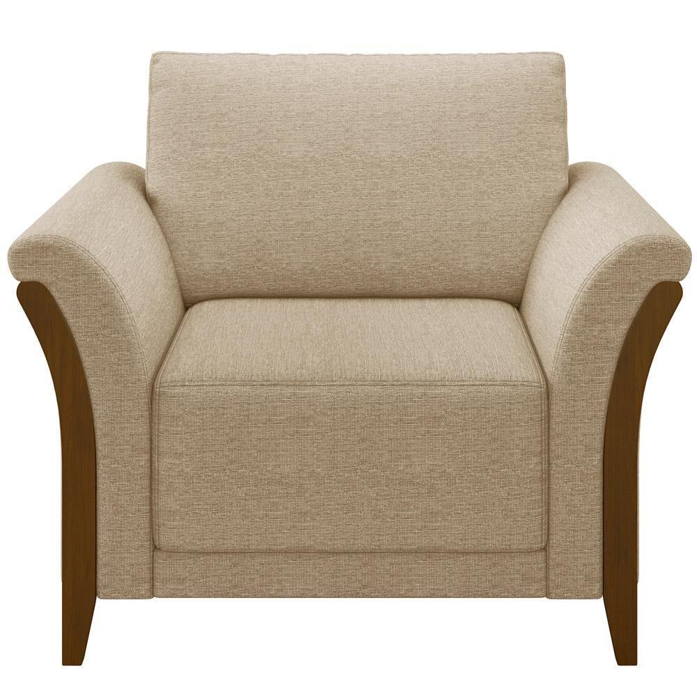 Kit Sofá 02 Lugares 162Cm Com 02 Poltronas M03 Bege Escuro - 7