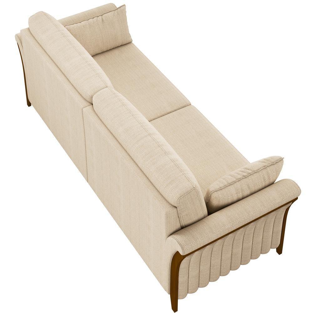 Kit Sofá 02 Lugares 162Cm Com 02 Poltronas M03 Bege - 4