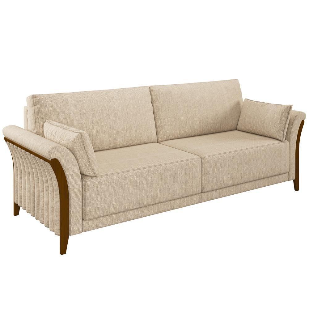 Kit Sofá 02 Lugares 162Cm Com 02 Poltronas M03 Bege - 8