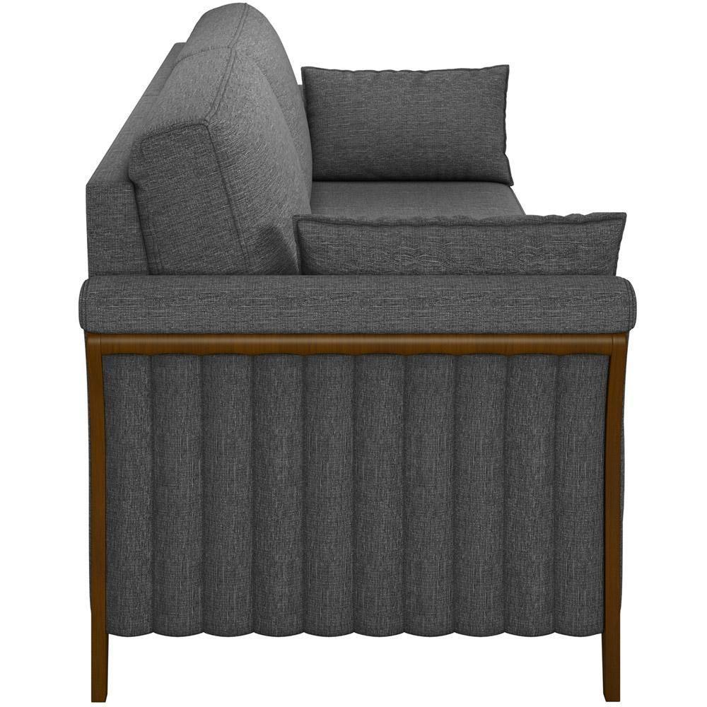 Kit Sofá 02 Lugares 162Cm Com 02 Poltronas M03 Chumbo - 4