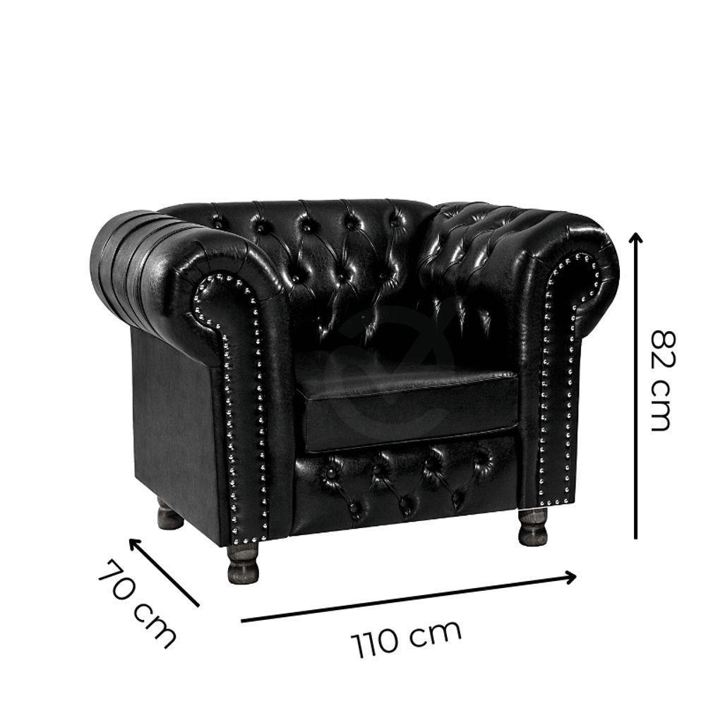 Kit Namoradeira E 2 Poltronas Chesterfield Vittorio Via Encanto Courano Marrom - 2