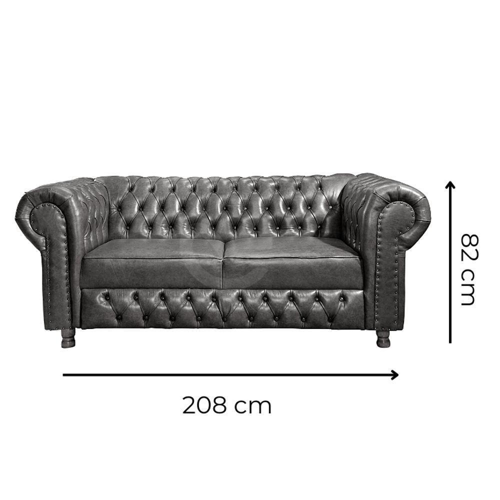 Kit Namoradeira E 2 Poltronas Chesterfield Vittorio Via Encanto Courano Marrom - 3