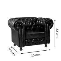 Kit Namoradeira E 2 Poltronas Chesterfield Vittorio Via Encanto Courano Marrom - 2