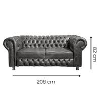 Kit Namoradeira E 2 Poltronas Chesterfield Vittorio Via Encanto Courano Marrom - 3