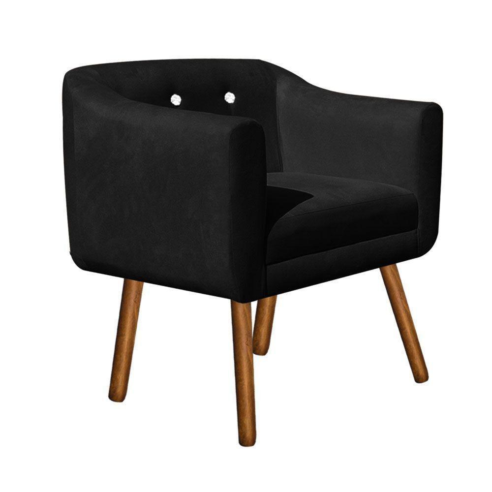 Kit 01 Namoradeira E 02 Poltronas Julia Preto Com Strass - 2