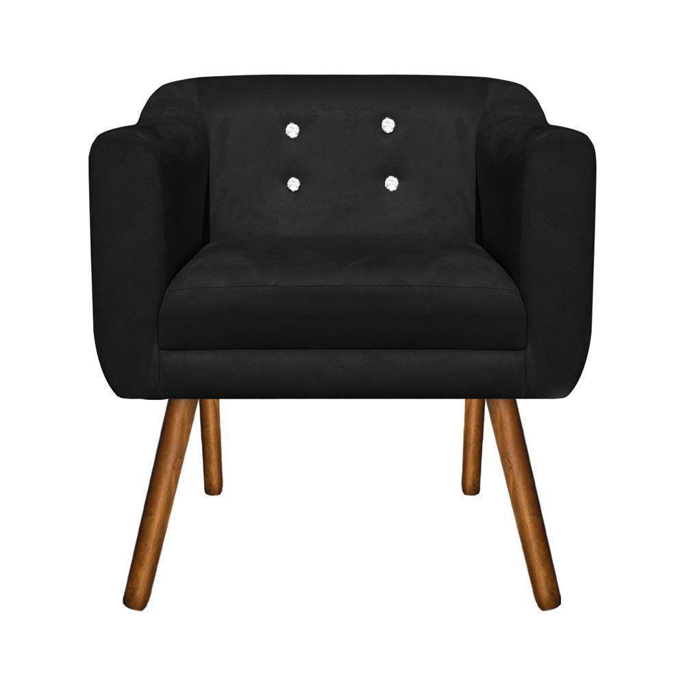 Kit 01 Namoradeira E 02 Poltronas Julia Preto Com Strass - 3