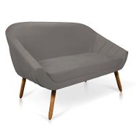 Kit 01 Namoradeira 02 Lugares 01 Poltrona Giratória Giovana Suede Base Madeira Mm30 D'rossi Grafite - 8