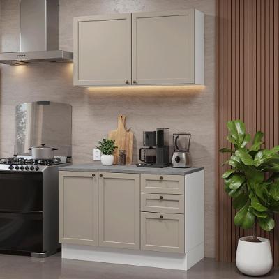 Armário De Cozinha Compacta 120 Cm Branco/crema Vik Madesa 01 Branco/crema