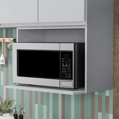 Suporte Microondas E Forno Elétrico Aéreo 60cm Itália Cinza Claro - Lumil