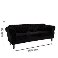 Namoradeira Chesterfield Elisabeth 3 Lugares Via Encanto Veludo Verde - 2