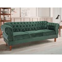 Namoradeira Chesterfield Elisabeth 3 Lugares Via Encanto Veludo Verde - 3